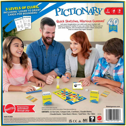 Mattel -  Games - Pictionary Family Board Game Refresh