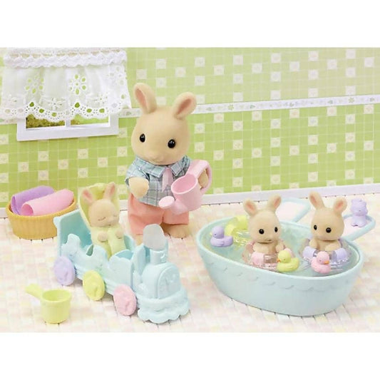 Sylvanian Families - Triplets Baby Bathtime Animal Doll Playset