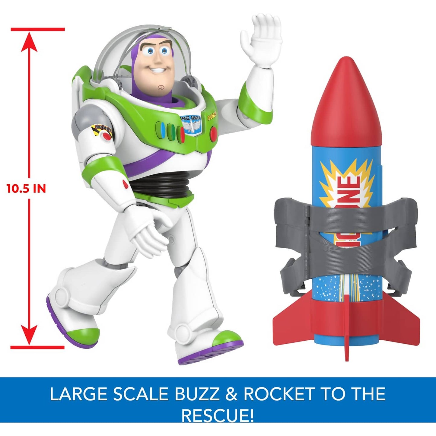 Disney Pixar - Toy Story Buzz Lightyear 10-inch Action Figure Toy With Rocket & Sounds - Mattel