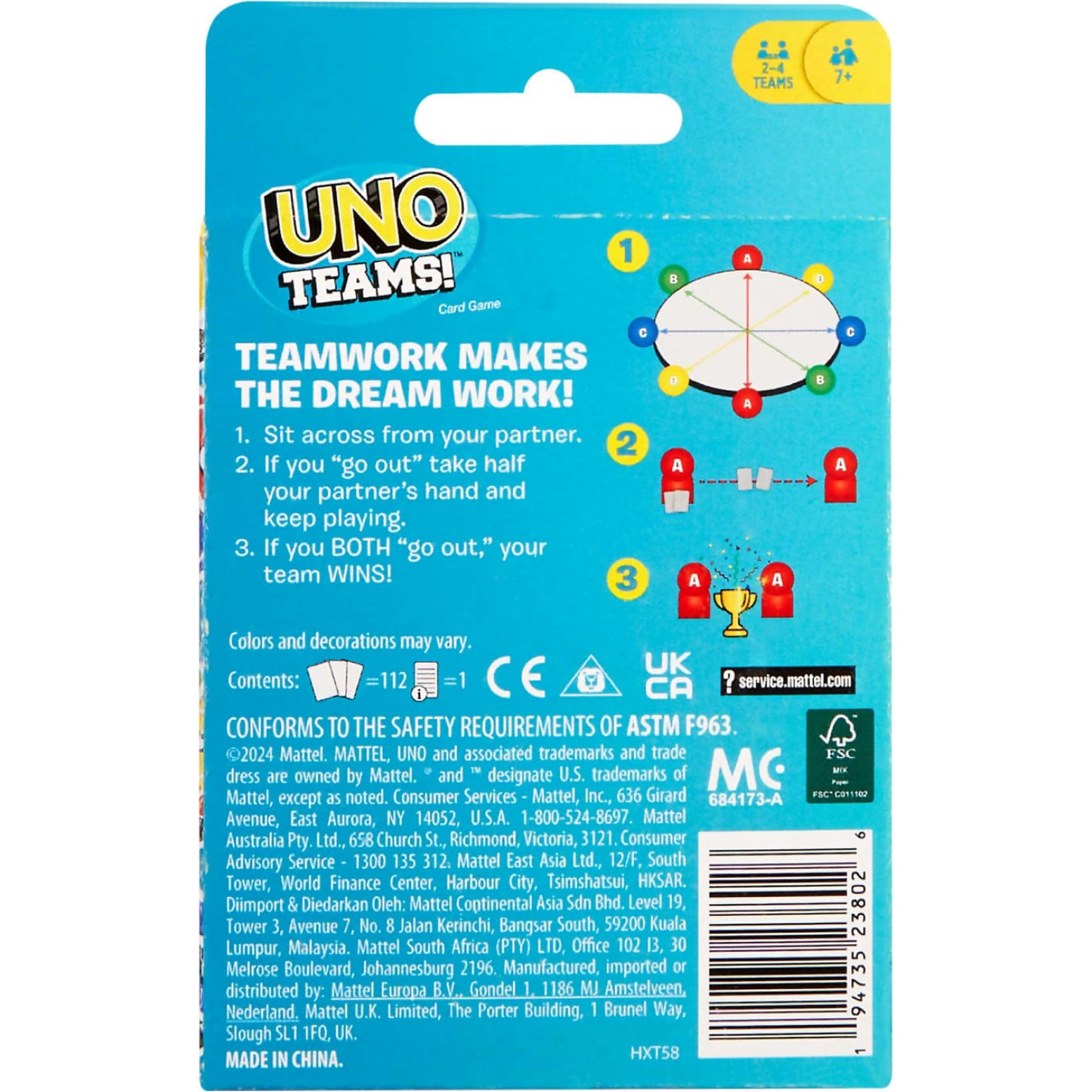 Mattel -  Games - Uno Teams! Card Game