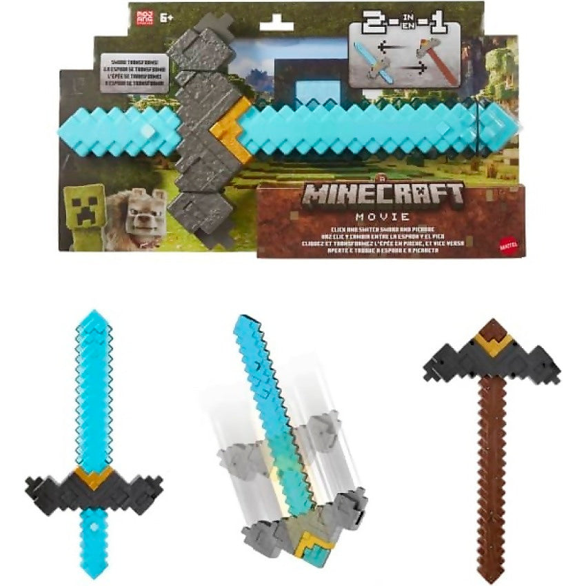 Minecraft -  Movie - Click And Switch Sword And Pickaxe Role-play 2-in-1
