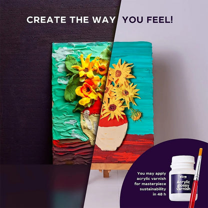 OKTO -  Sensory Art - DIY 3D Painting Creative Set Sunflowers 30cm x 40cm