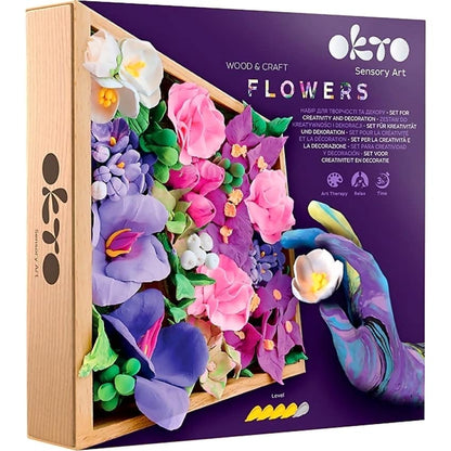 OKTO -  Sensory Art - Wood & Craft DIY 3D Flowers Inspiration 21cm x 21cm