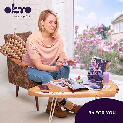 OKTO -  Sensory Art - Wood & Craft DIY 3D Flowers Inspiration 21cm x 21cm