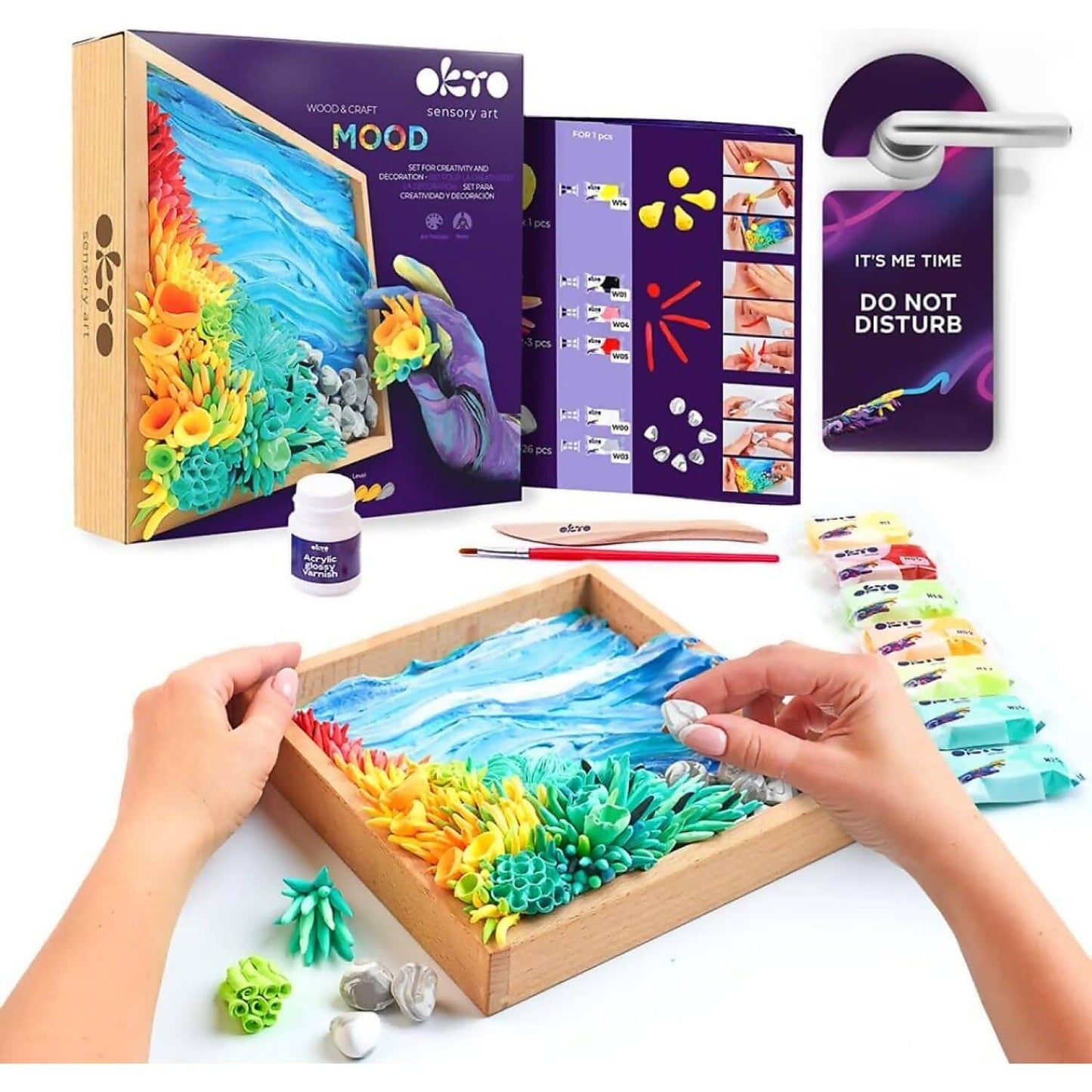 OKTO -  Sensory Art - Wood & Craft DIY 3D Mood: Ocean Calm 21cm x 21cm