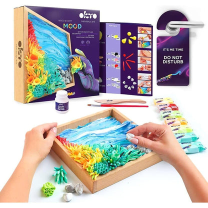 OKTO -  Sensory Art - Wood & Craft DIY 3D Mood: Ocean Calm 21cm x 21cm