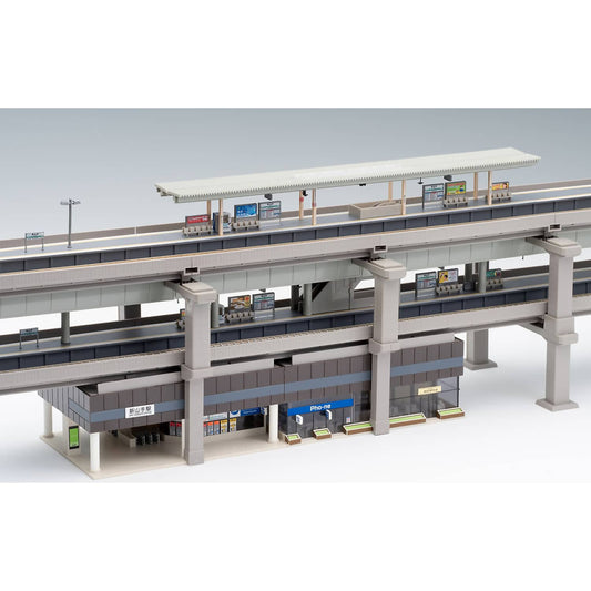 Tomix - Overhead Railway Station B with store N Scale - Model Railway Accessory