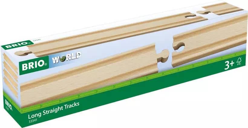 Brio -  World - Wooden Train Tracks Long Straight Tracks 4pce
