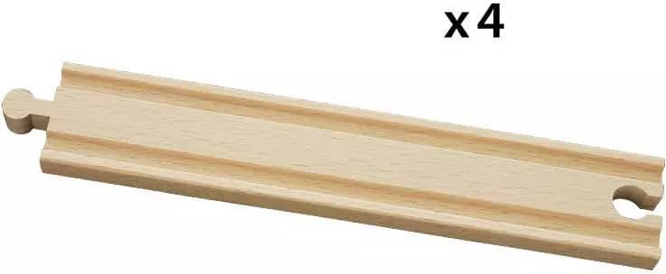 Brio -  World - Wooden Train Tracks Long Straight Tracks 4pce