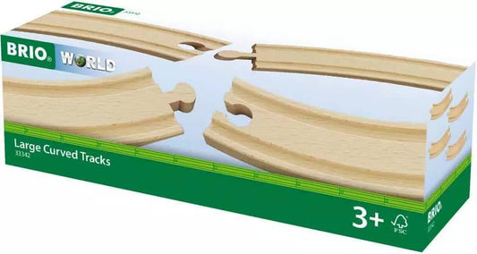 Brio -  World - Wooden Train Tracks Large Curved Tracks 4Pce