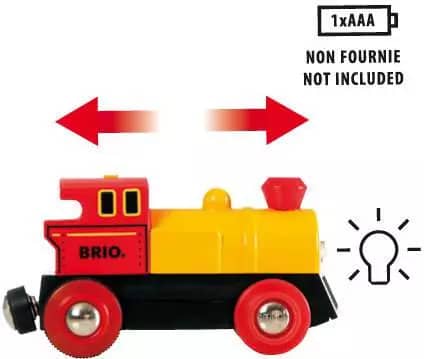 Brio -  World - Two-way Battery Powered Toy Train Engine for Wooden Railway Set