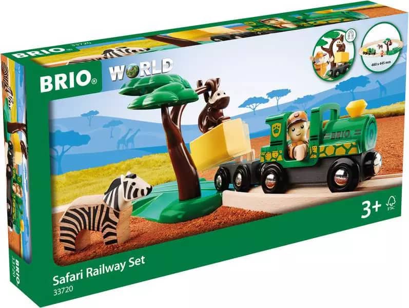 Brio -  World - Wooden Train Set Safari Railway Set 17pce