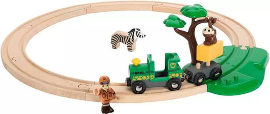Brio -  World - Wooden Train Set Safari Railway Set 17pce