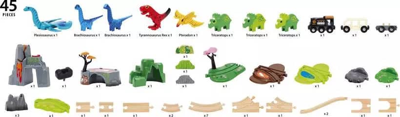 Brio -  World - Train Set Dinosaur Deluxe Set 45pce