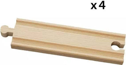 Brio -  World - Wooden Train Tracks Medium Straight Tracks 4pce