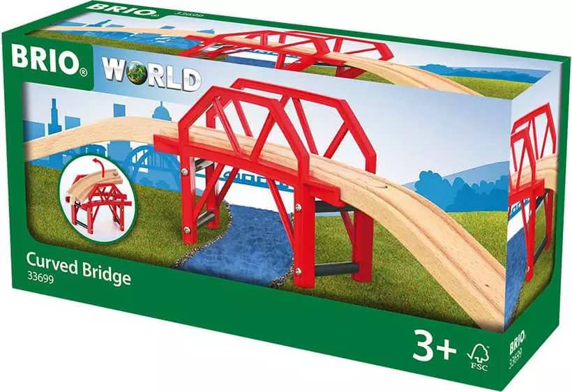 Brio -  World - Wooden Curved Bridge 4pce