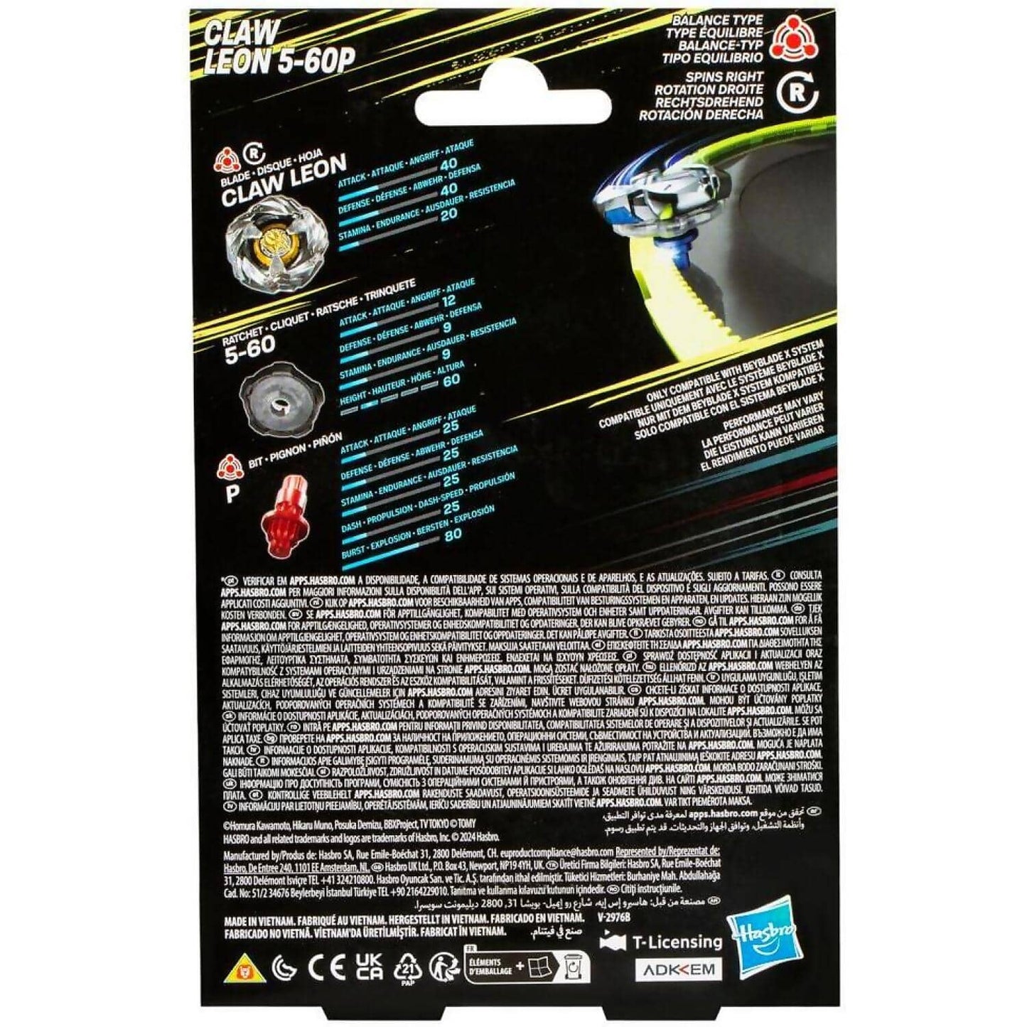 Beyblade -  X - Claw Leon 5-60P Starter Pack Top And Launcher