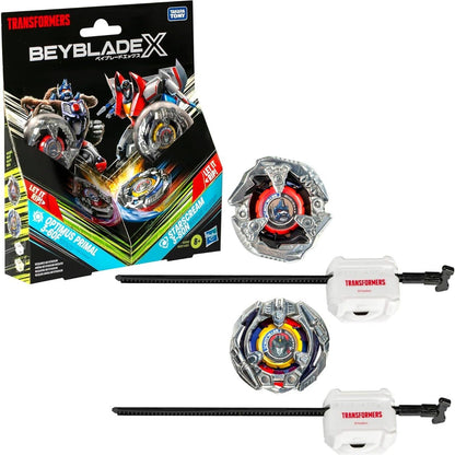 Beyblade -  X - Transformers Collab Optimus Primal 3-60F Vs. Starscream 3-80N Multipack Set With 2 Tops & 2 Launchers