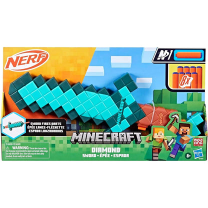 Nerf - Minecraft Sword Dart Blaster Includes 8 Nerf N1 Darts
