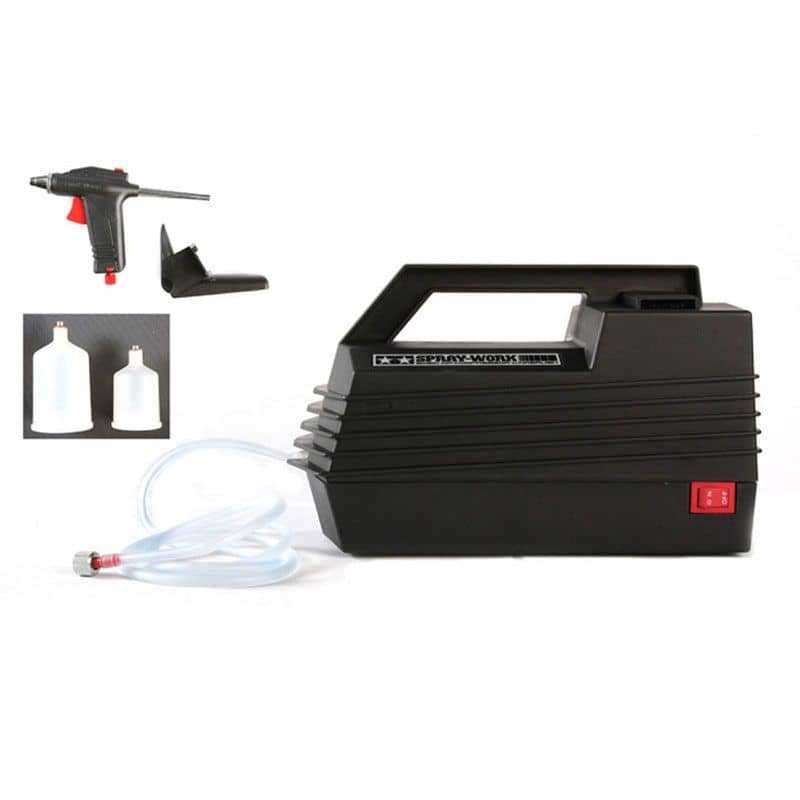 TAMIYA - BASIC Spray-Work Basic Air Compressor w/ Airbrush Tamiya Airbrush System 74520
