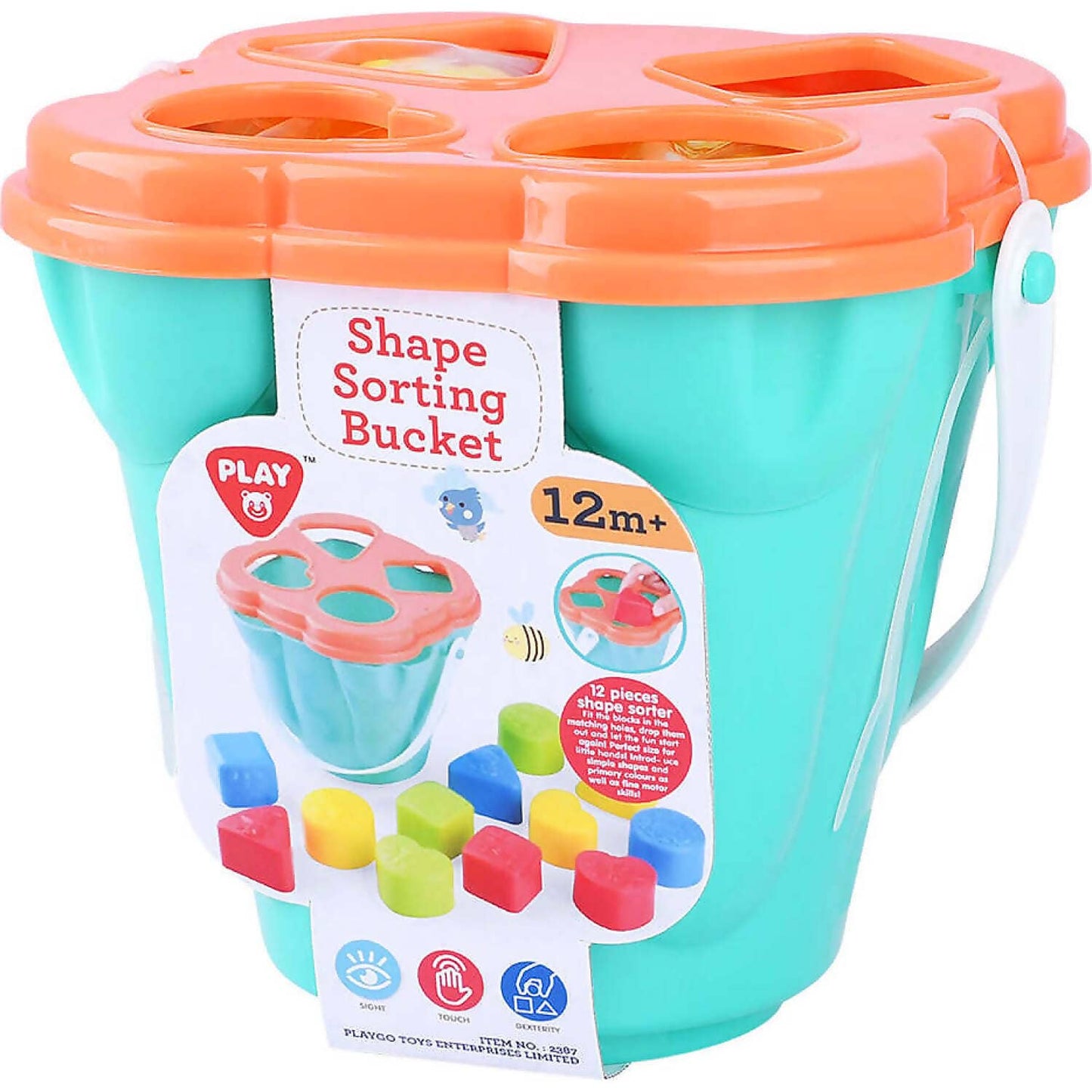 Playgo Toys Ent. Ltd  -  Shape Sorting Bucket 12 Piece