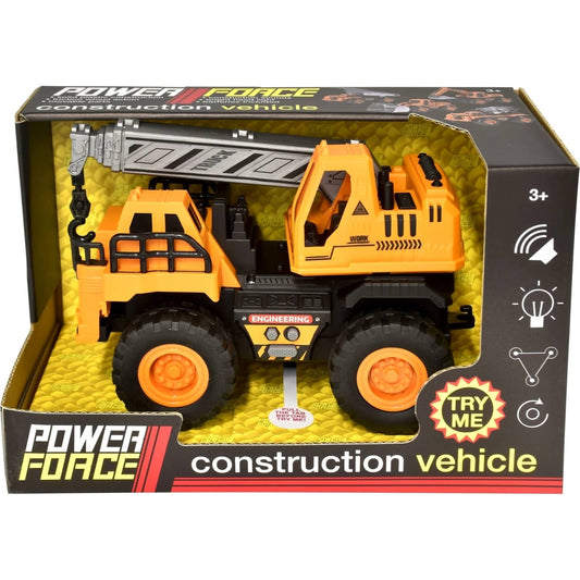 Power Force - Construction Vehicle Crane with Light & Sound