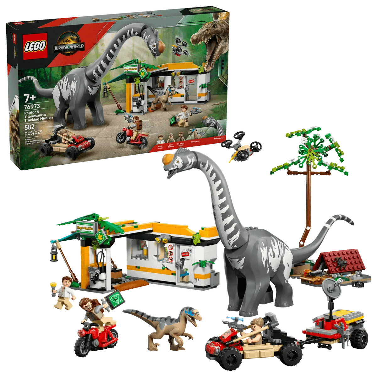 LEGO 76973 Raptor & Titanosaurus Tracking Mission - Jurassic World