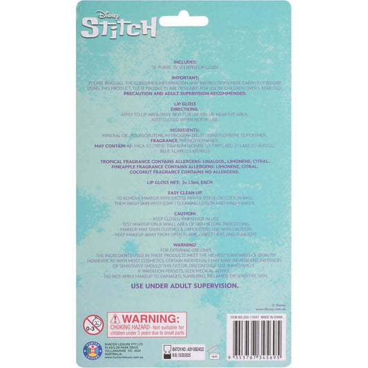 Disney -  Stitch - 3pk Lip Gloss & Purse Set