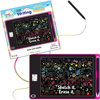 Magic Sensory - Pink LCD Writing Tablet for Kids 8.5inch Drawing Tablet for Writing Drawing Doodling and Learning