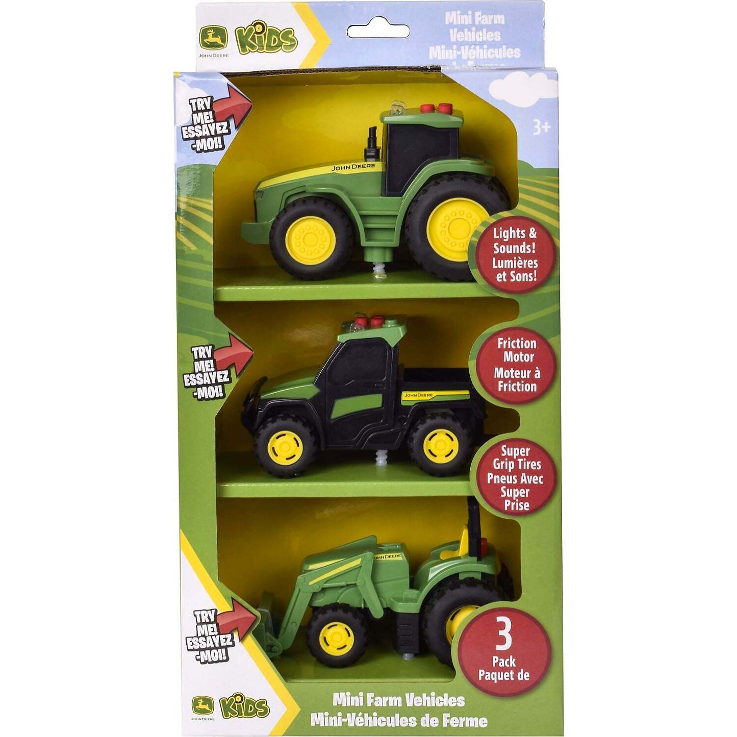 John Deere -  Kids - Mini Farm Vehicles 3pk with Lights & Sounds!