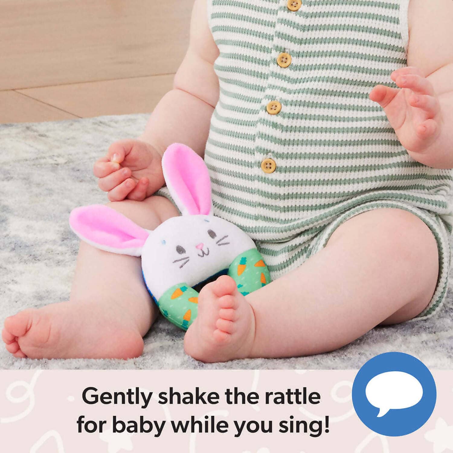 Ms. Rachel - Hop Little Bunnies Soft Rattle - Spin Master