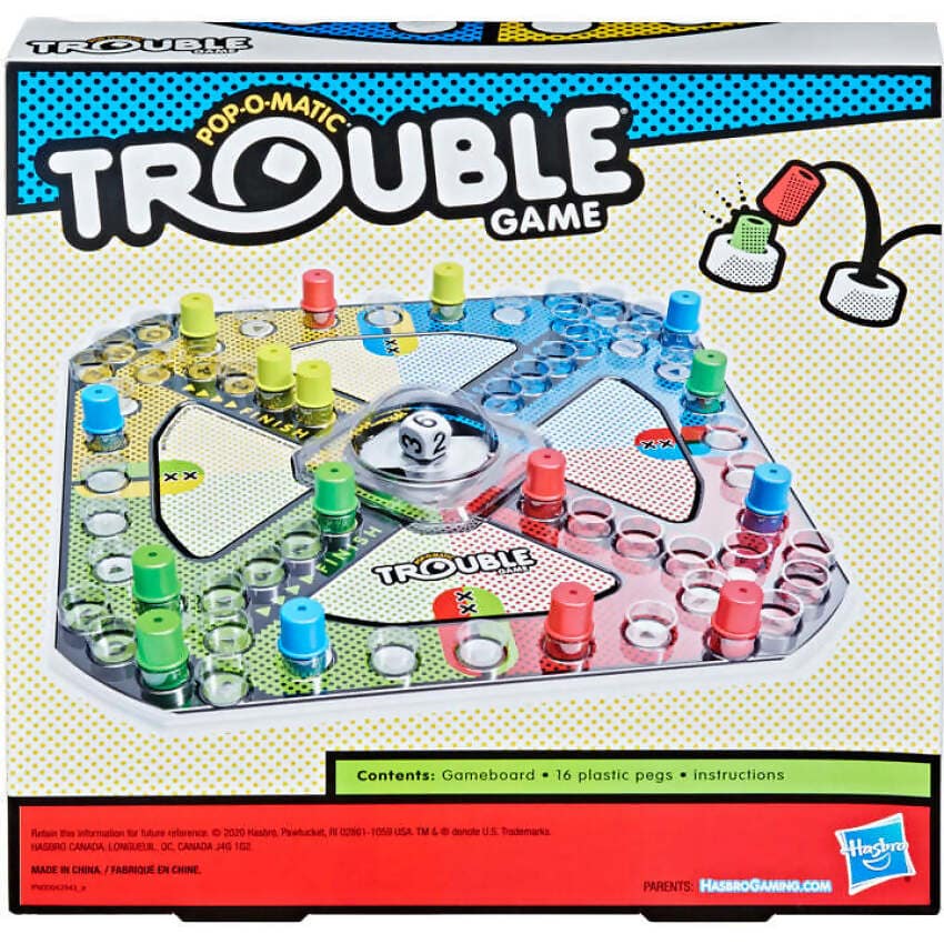 Hasbro -  Gaming - Trouble Game Pop-O-Matic Family Board Game