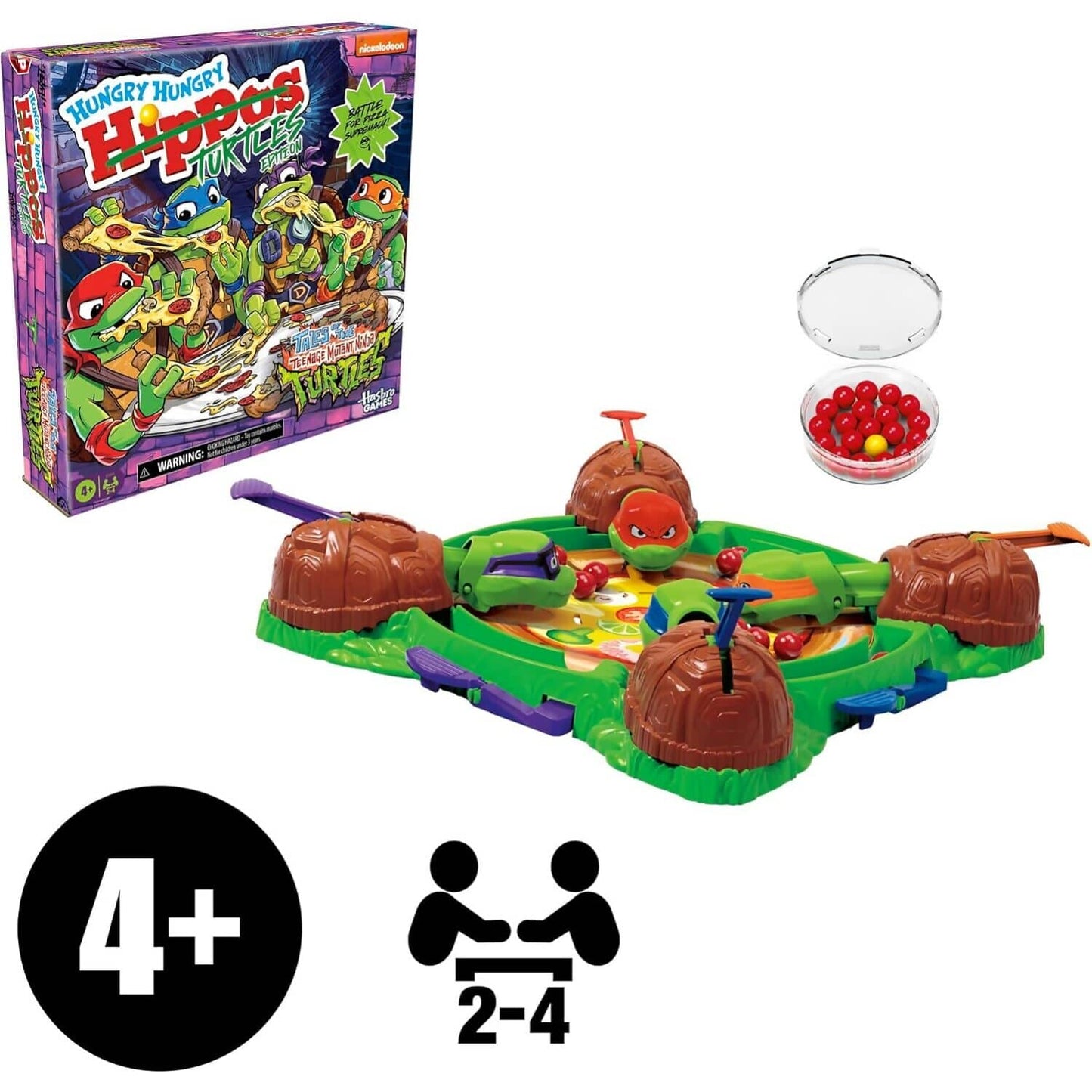 Hasbro -  Games - Hungry Hungry Hippos Teenage Mutant Ninja Turtles Board Game