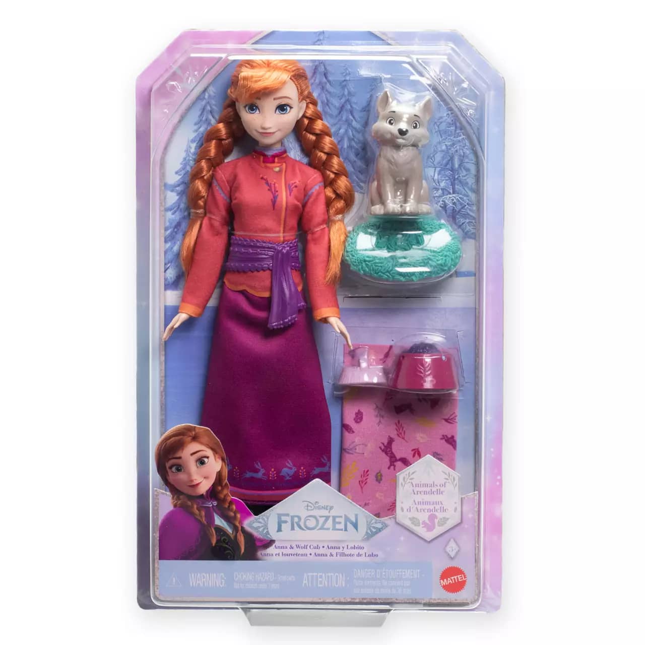 Disney -  Frozen - Anna & Wolf Cub Doll Set - Mattel