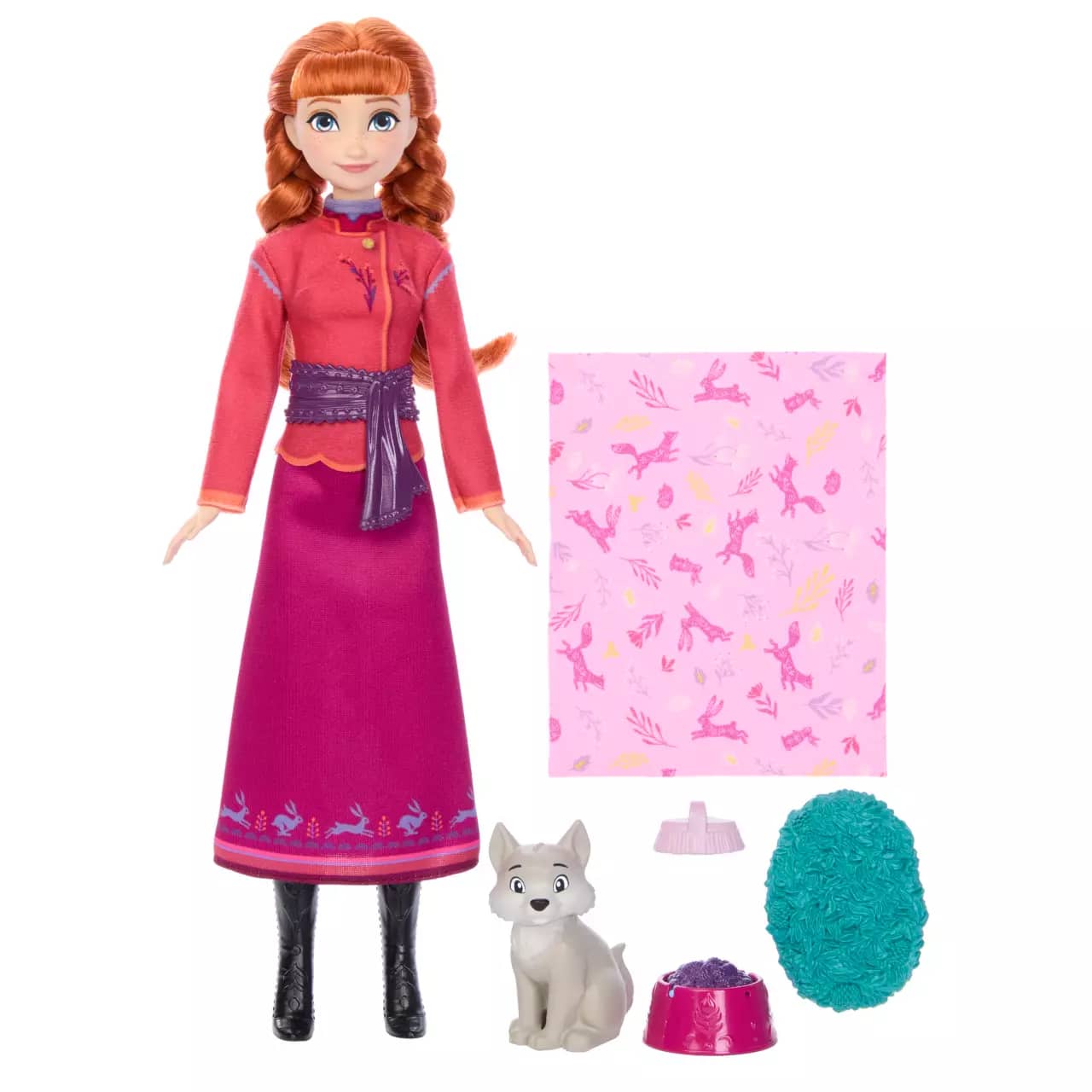Disney -  Frozen - Anna & Wolf Cub Doll Set - Mattel