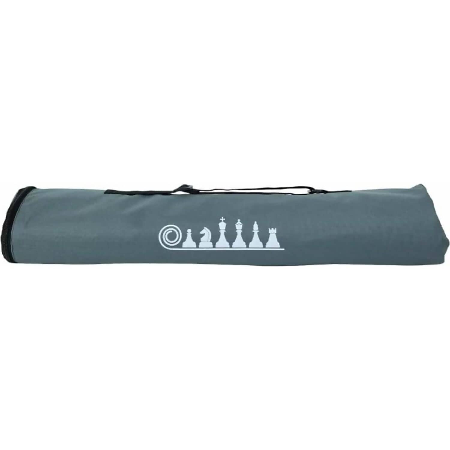 Lets Play Games - Classics Club Chess Set 20-inch - Portable Rubber Roll Up Black Woodgrain Look