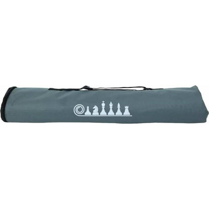 Lets Play Games - Classics Club Chess Set 20-inch - Portable Rubber Roll Up Black Woodgrain Look