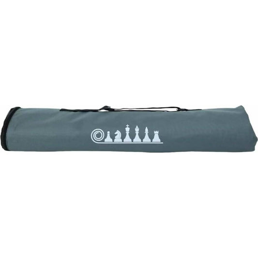 Lets Play Games - Classics Club Chess Set 20-inch - Portable Rubber Roll Up Black Woodgrain Look