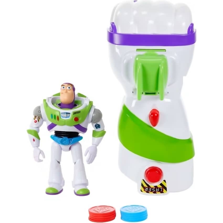 Disney -  Pixar - Toy Story Buzz Lightyear & Galactic Punch Launcher Bundle 7-Inch Action Figure