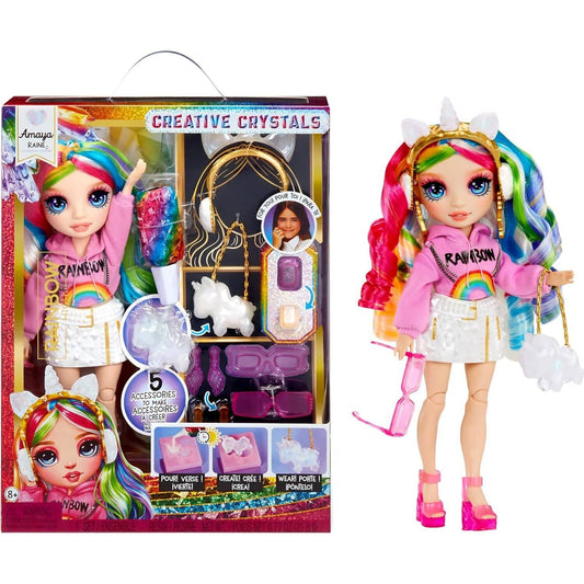 Rainbow High - Creative Crystals Amaya Raine 28cm Fashion Doll & Accessories DIY
