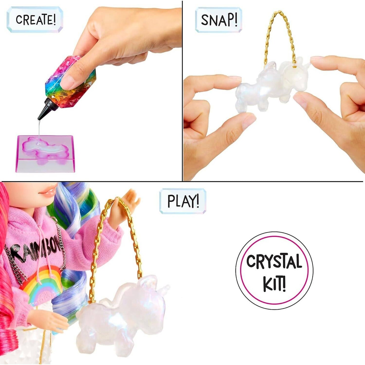 Rainbow High - Creative Crystals Amaya Raine 28cm Fashion Doll & Accessories DIY