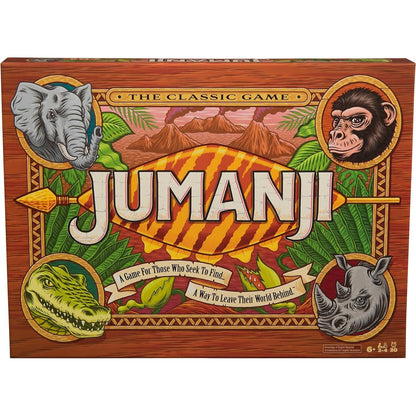 Spin Master -  Games - Jumanji Deluxe Wooden Box 30 Years of Jumanji Classic Board Game Refresh