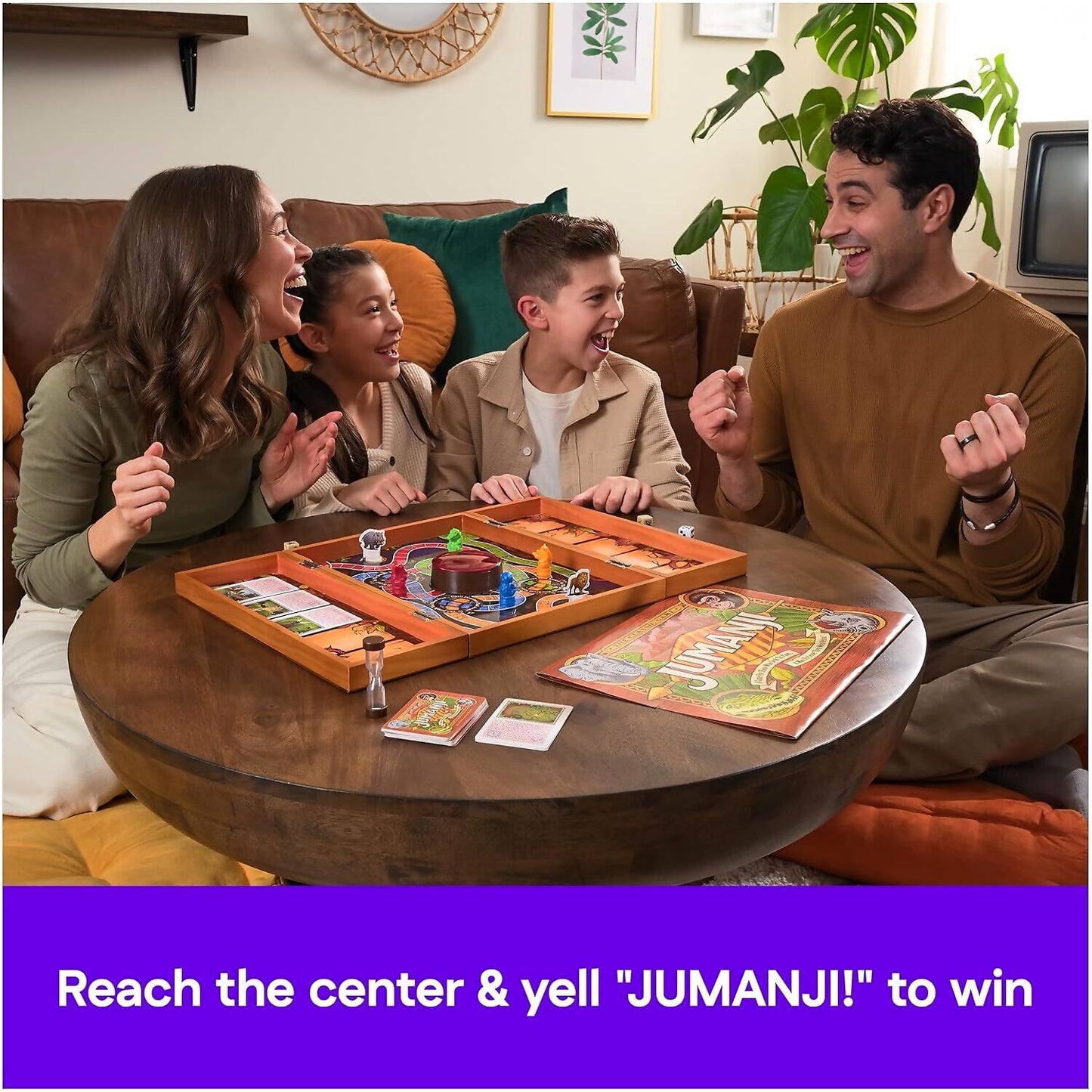 Spin Master -  Games - Jumanji Deluxe Wooden Box 30 Years of Jumanji Classic Board Game Refresh
