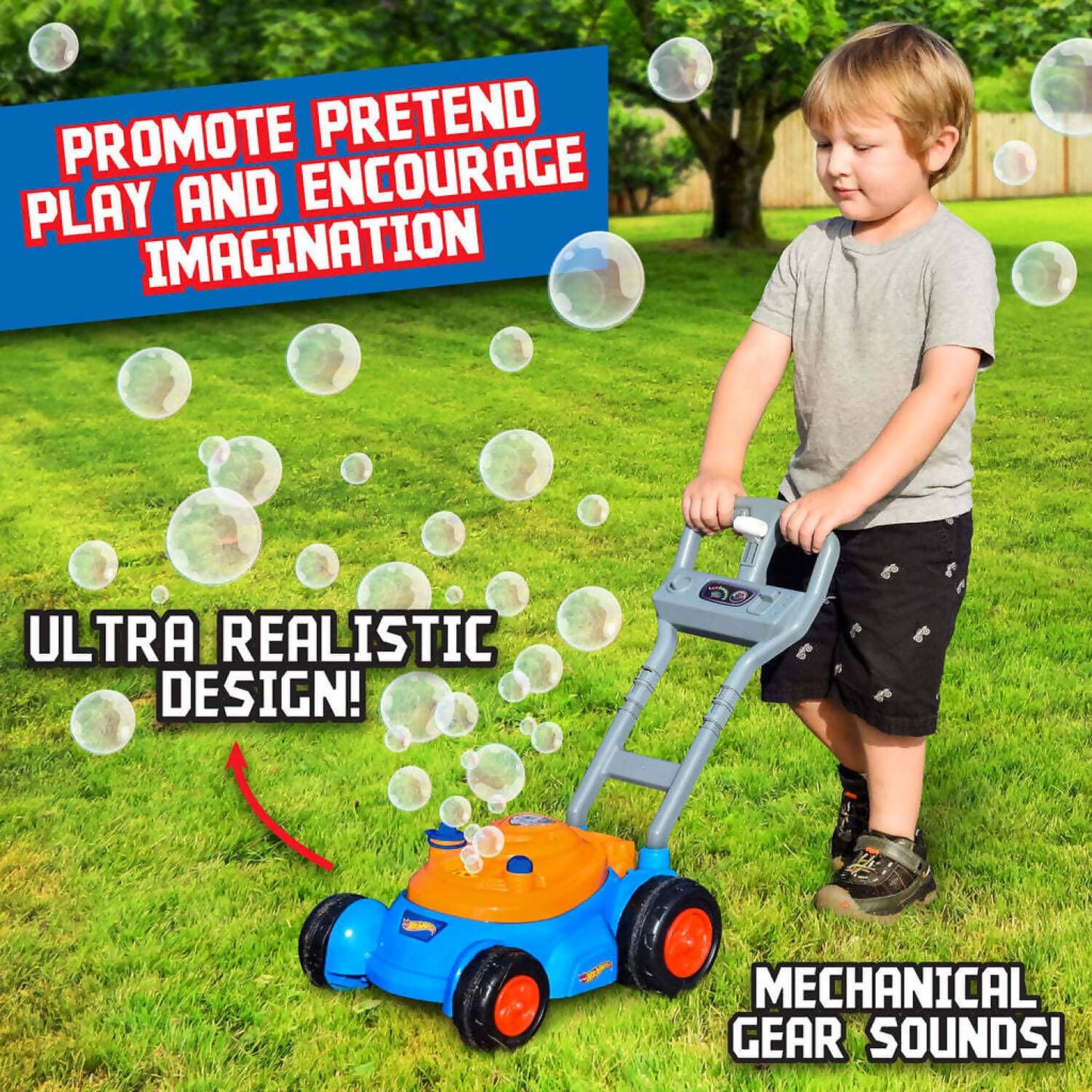 Hot Wheels -  Bubble N Go Mower With Bubble Mix