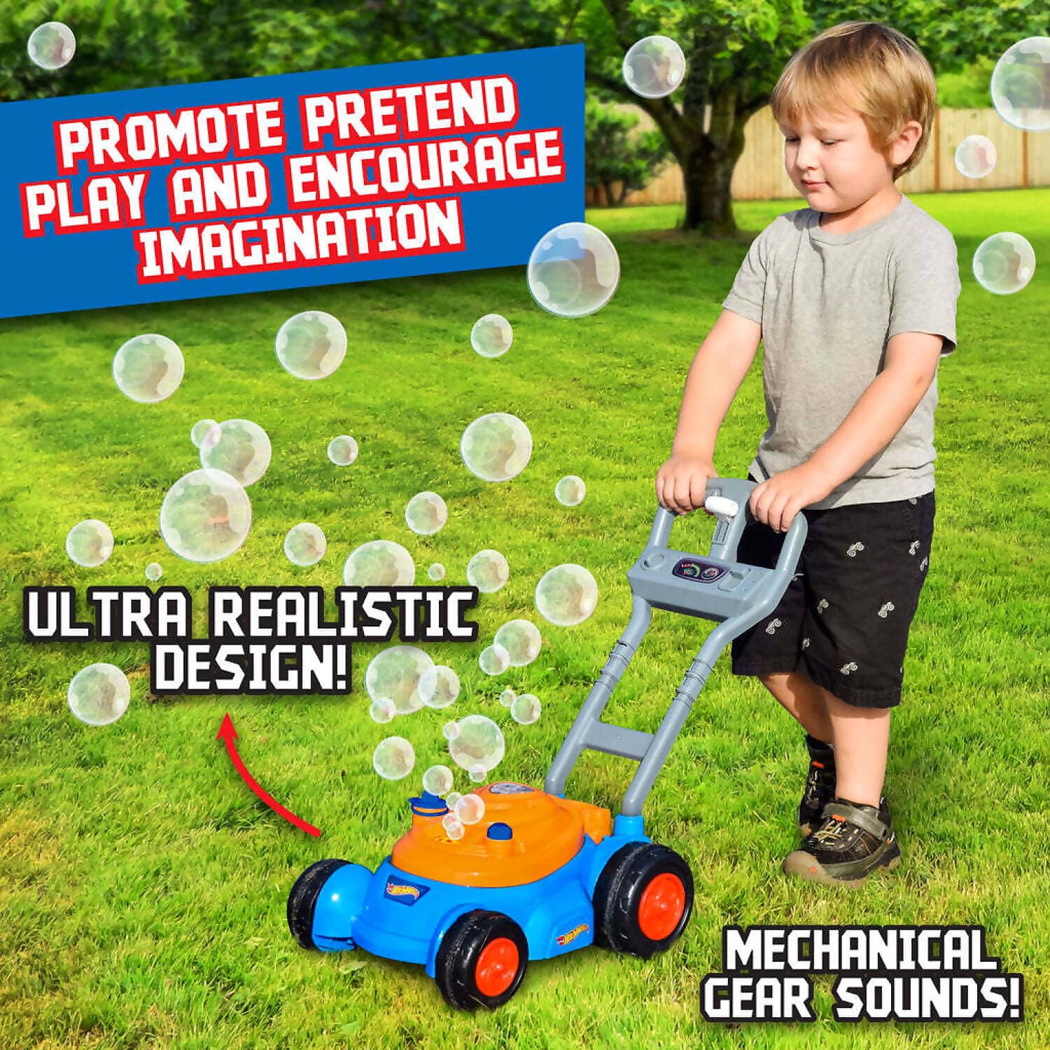 Hot Wheels - Bubble N Go Mower With Bubble Mix