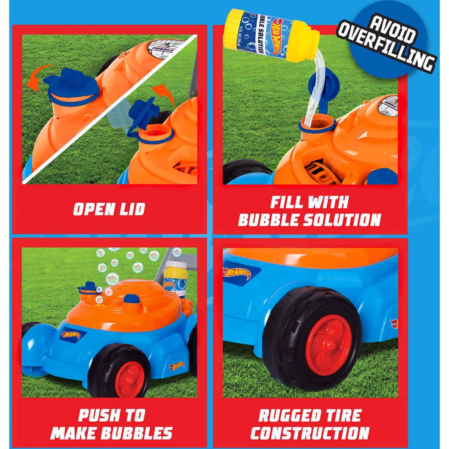 Hot Wheels -  Bubble N Go Mower With Bubble Mix