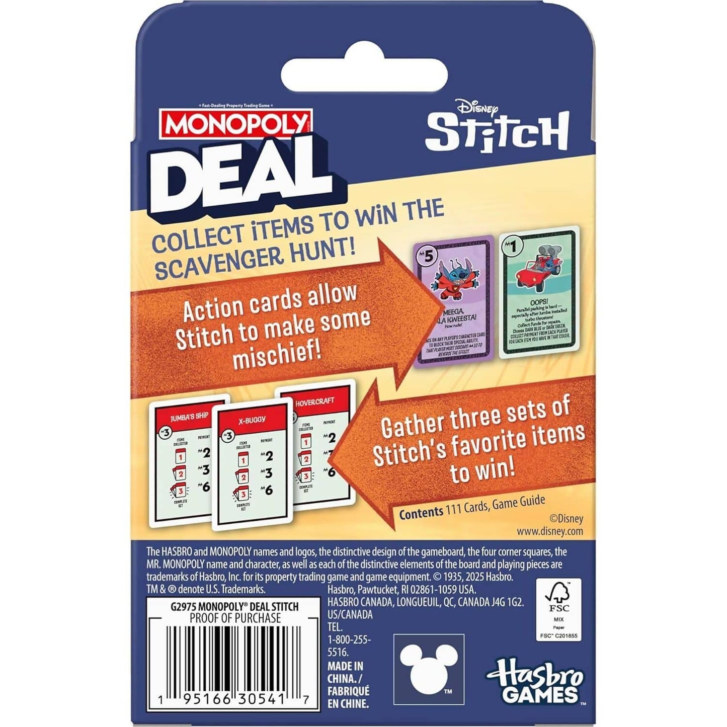 Monopoly Deal - Disney Stitch Edition Card Game - Hasbro