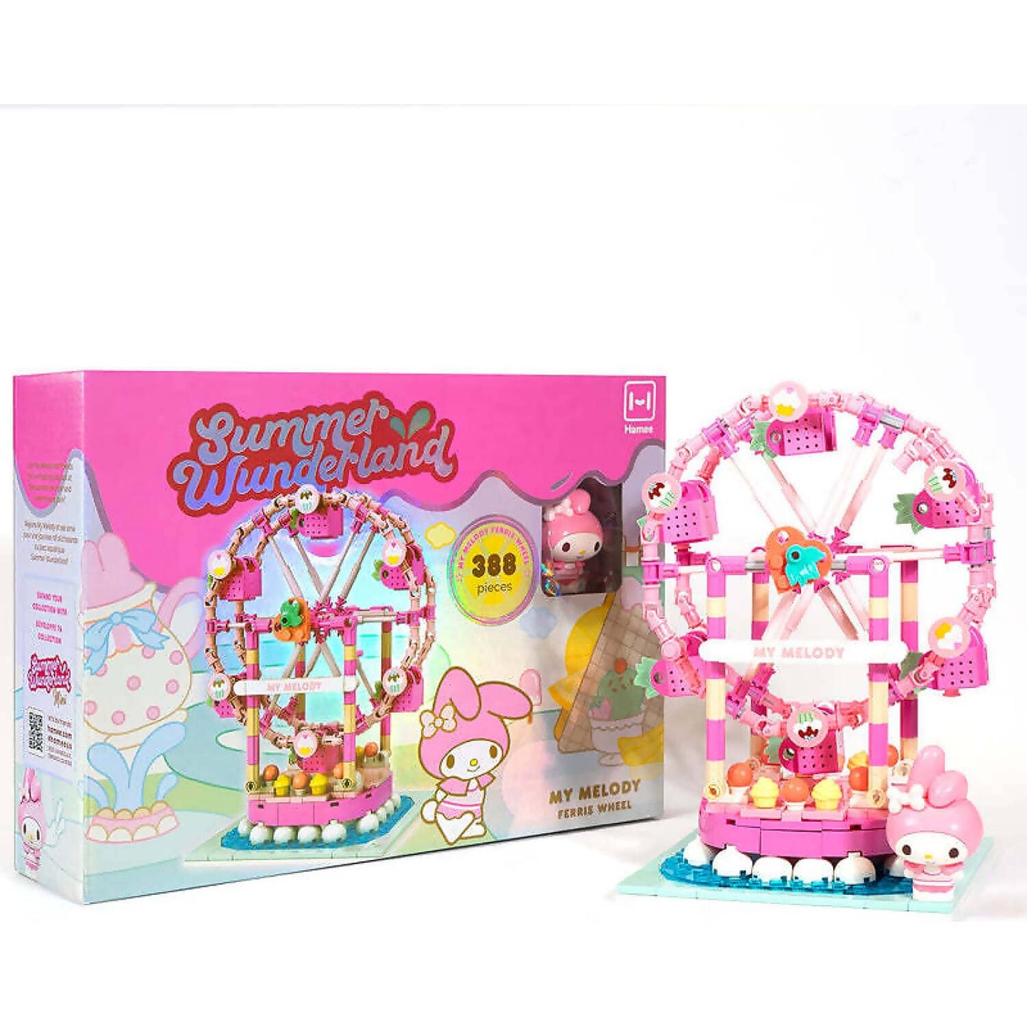 Hello Kitty -  and Friends - YuMe Blocks Summer Wunderland - My Melody Ferris Wheel 388 Pieces