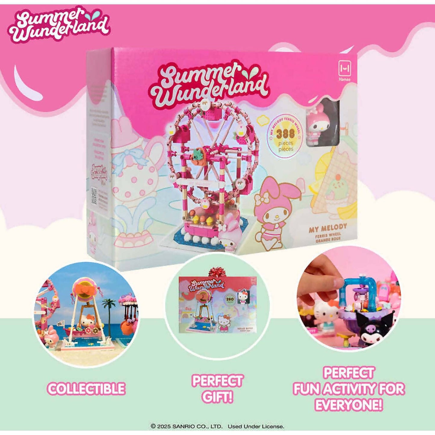 Hello Kitty -  and Friends - YuMe Blocks Summer Wunderland - My Melody Ferris Wheel 388 Pieces