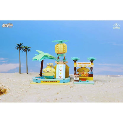 Hello Kitty -  and Friends - YuMe Blocks Summer Wunderland - Pompompurin Water Slide 336 Pieces